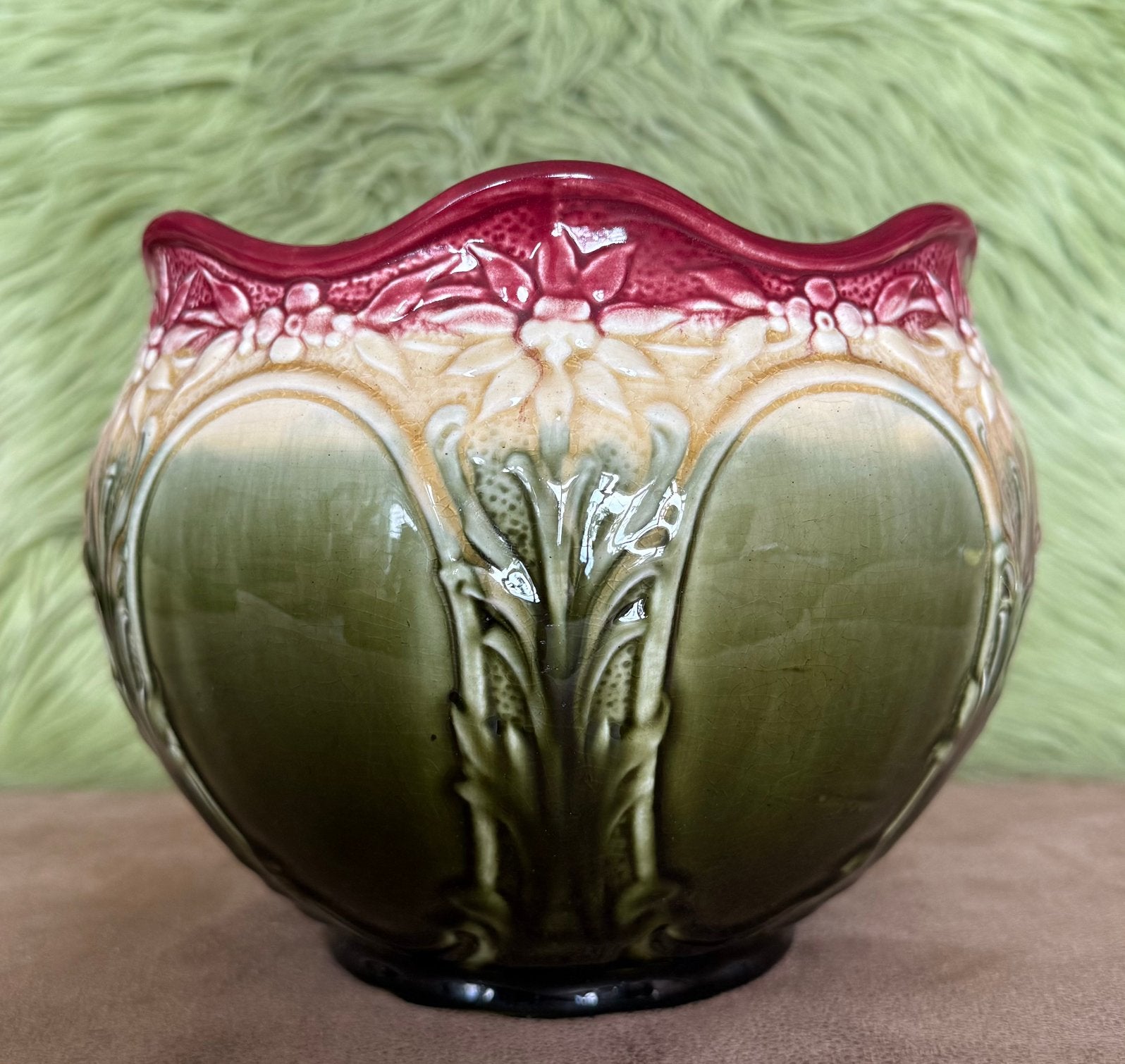 Art Nouveau Majolica Bloempot/Jardinière – Wessel Bonn, Ophalen of Verzenden