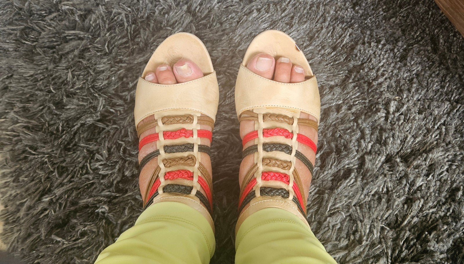 Miss Liza Leder Open Zomerschoenen Dames Maat 39, Beige, Gedragen, Miss Liza, Sandalen of Muiltjes