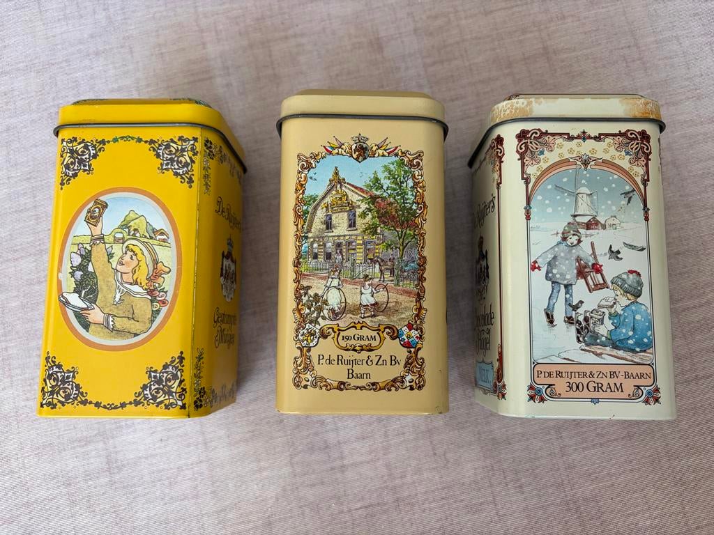Vintage De Ruijter blikjes - Set van 3, Ophalen, Gebruikt, Overige, Overige merken
