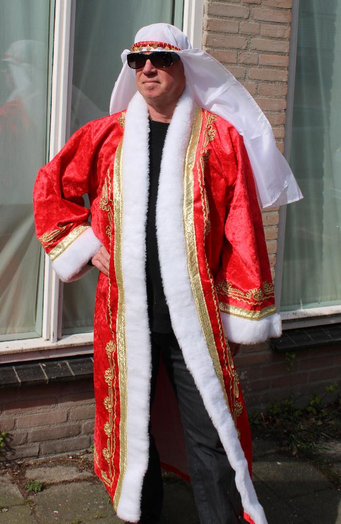 Kompleet harem sultan sheik kostuum mantel + saudi hoofdtooi, Ophalen of Verzenden, Nieuw, Toneelattributen of Onderdelen