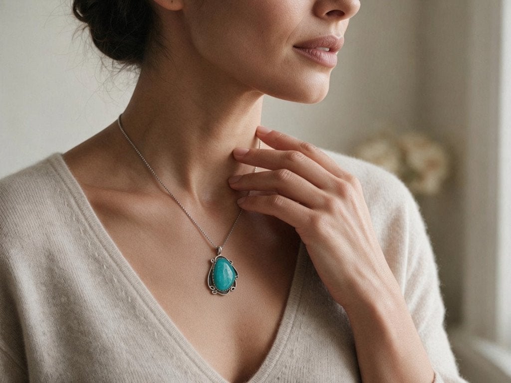 Prachtige zilveren NAVAJO turquoise hanger met ketting!, Overige voorstellingen, Verzenden, Zo goed als nieuw, X
