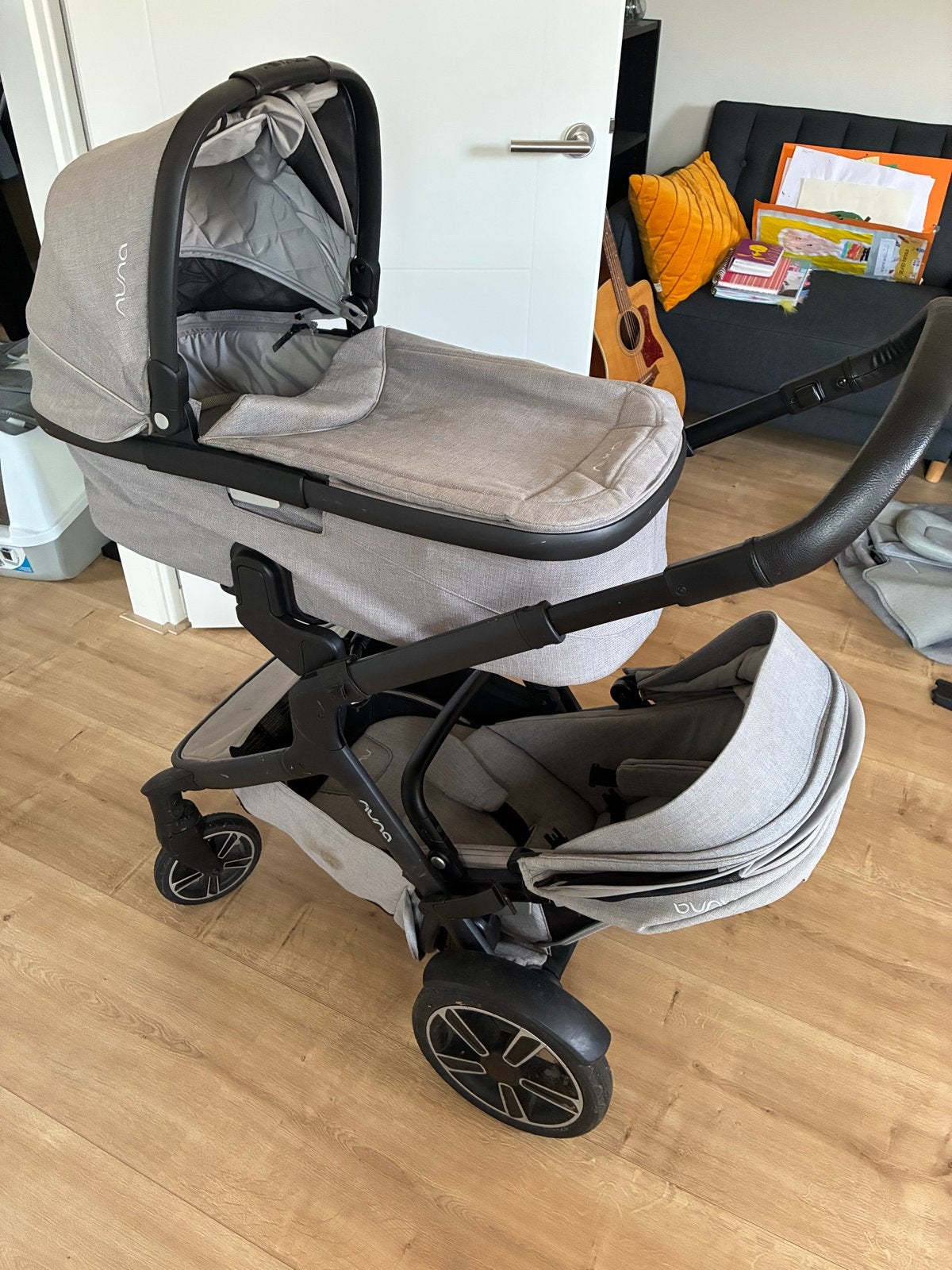 Nuna Demi Grow Combiwagen met reiswieg en zitje, Gebruikt, Combiwagen, Met reiswieg, Ophalen