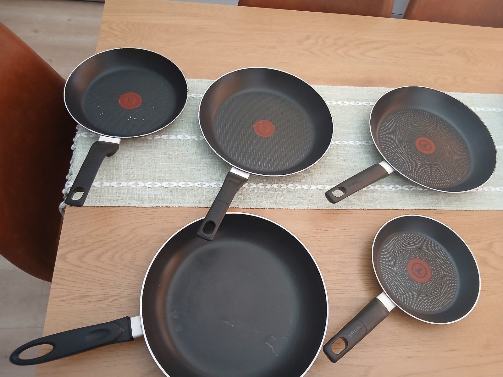 Tefal Koekenpannen Set - Diverse Maten, Ophalen, Antiaanbaklaag, Aluminium, Pannenset