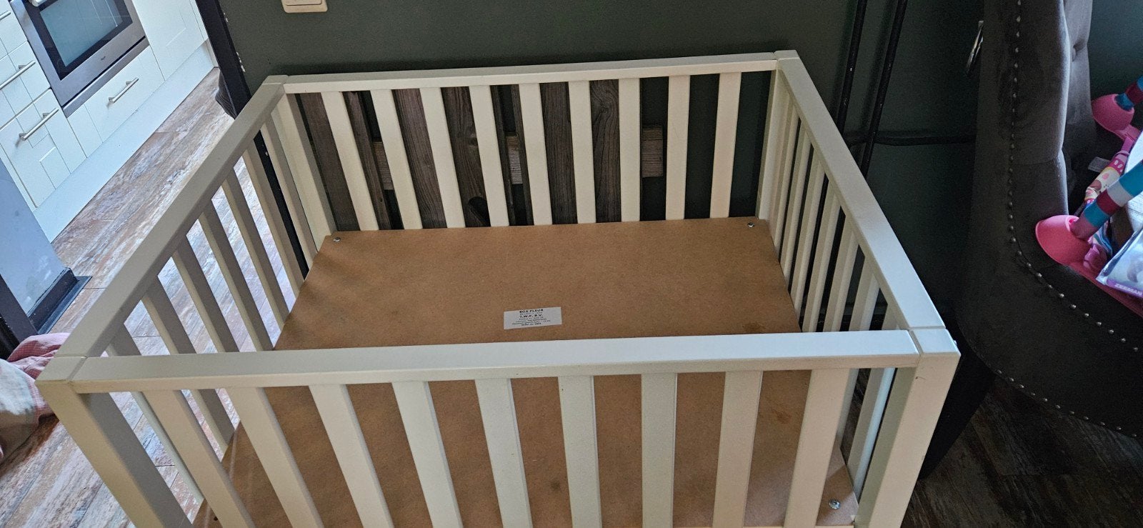 Witte baby box - vierkant en verstelbaar, Ophalen, Gebruikt, Vierkant, In hoogte verstelbaar
