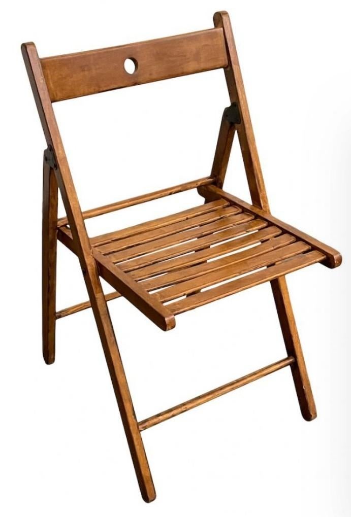 GEZOCHT Houten klapstoelen, Huis en Inrichting, Stoelen, Ophalen, Gebruikt, Twee, Bruin