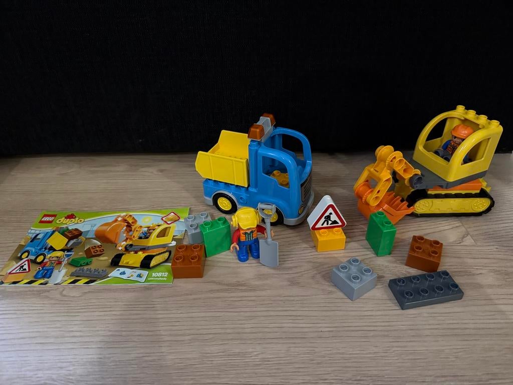 Lego Duplo Wegwerker Set 10812 met Vrachtwagen en Graafmachi, Kinderen en Baby's, Speelgoed | Duplo en Lego, City, Ophalen of Verzenden