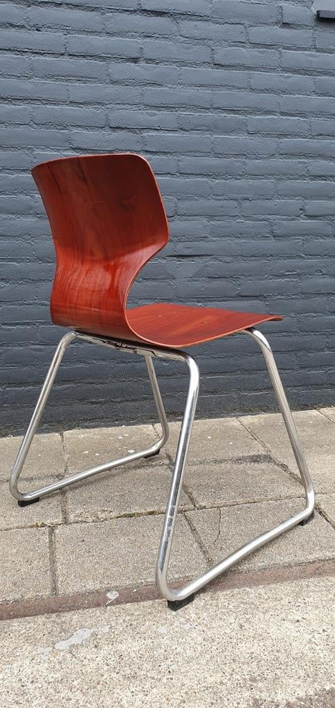 vintage stoel/retro schoolstoel Pagholz/ Flötotto, Huis en Inrichting, Stoelen, Ophalen, Gebruikt, Bruin, Eén