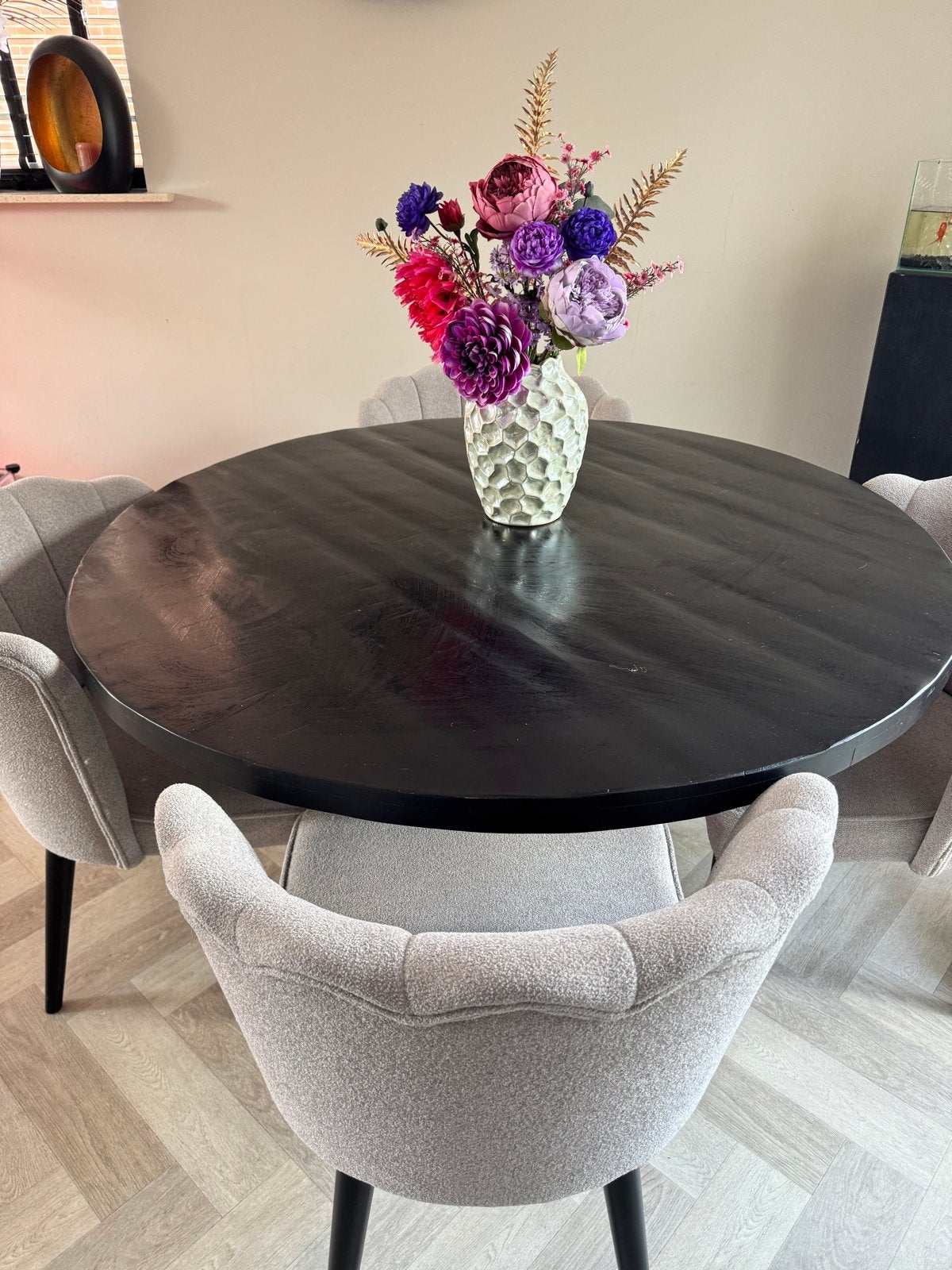 Ronde salon tafel 150cm - Zonder stoelen, Huis en Inrichting, Tafels | Salontafels, Ophalen of Verzenden, Gebruikt, Rond, 150 tot 200 cm