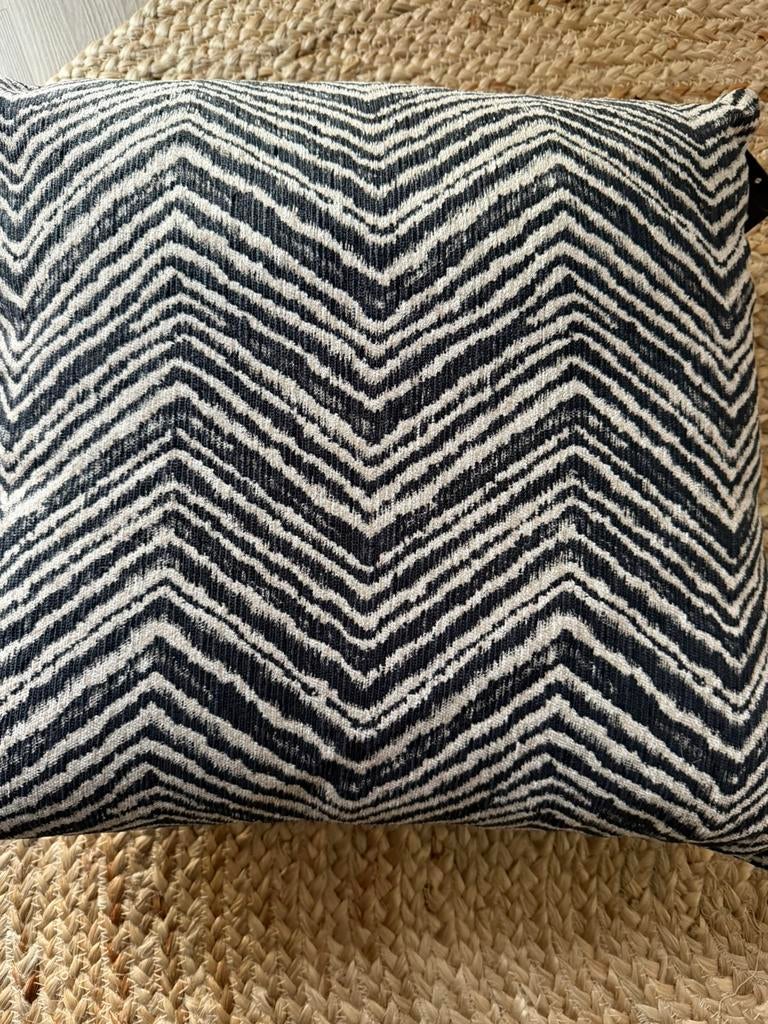 Colmore zigzag kussen zwart naturel, Ophalen of Verzenden, Nieuw, Zwart, Vierkant