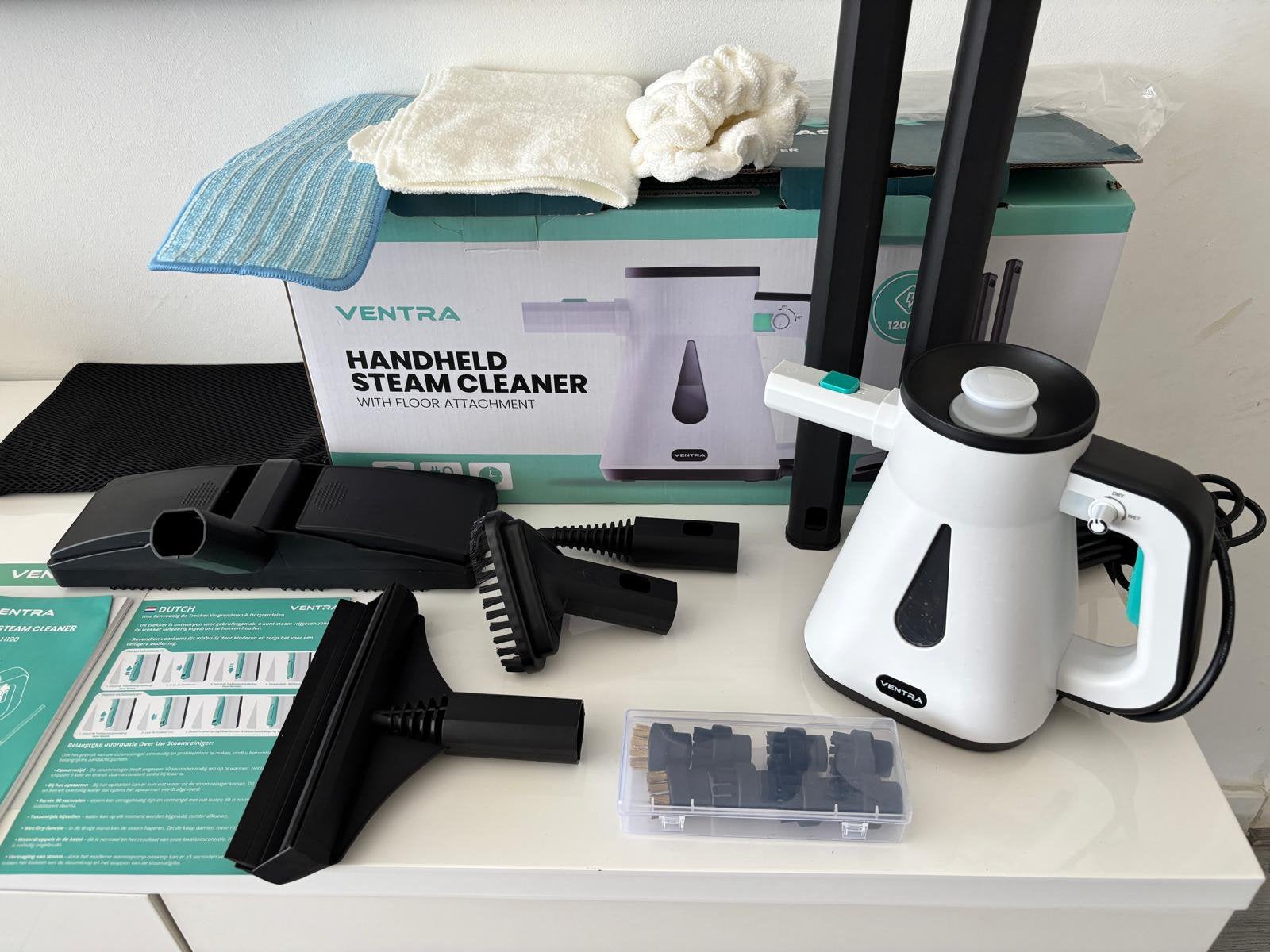 Ventra Stoomreiniger Stoomdweil Handstoomreiniger 2in1 nieuw, Witgoed en Apparatuur, Ophalen, Nieuw, Stoomreiniger