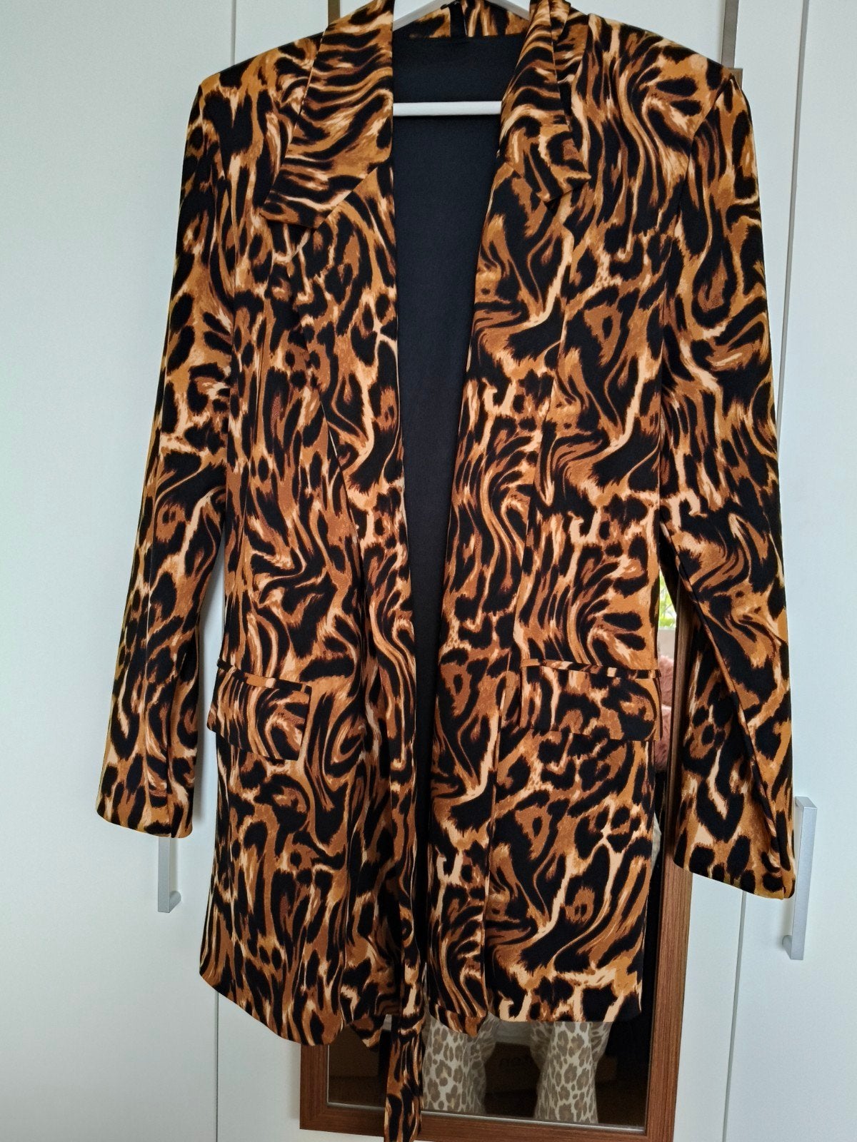 Leopard print blazer/jasje met ceintuur - Maat M/38, Maat 38/40 (M), Bruin, Verzenden, Ladies Fashion