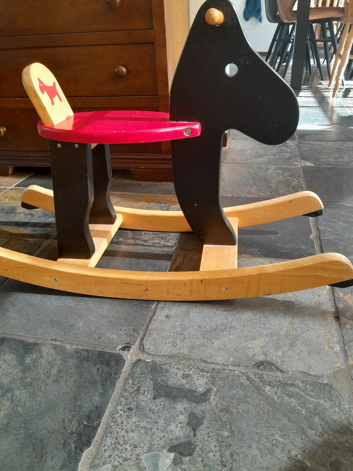 Houten hobbelpaard, Ophalen, Gebruikt