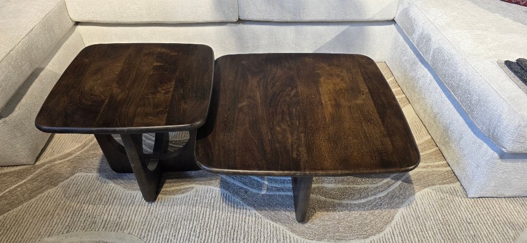 Salontafel Aseri  Walnoot Bruin Vierkant  SHOWMODEL KORTING!, Ophalen, 50 tot 100 cm, Bornsestraat 31, Vierkant