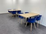 Stoelen Cove Quadrifoglio Italie, houten poten - blauw 8x vr, Ophalen of Verzenden, Niet ingevuld, Niet ingevuld, Niet ingevuld