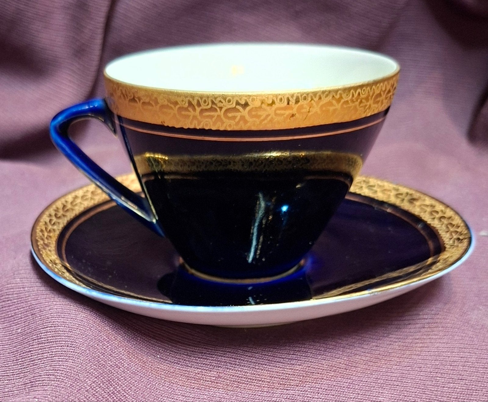 Lomonosov Sovjet Unie Kop en Schotel 22K Bladgoud Vintage, Ophalen of Verzenden
