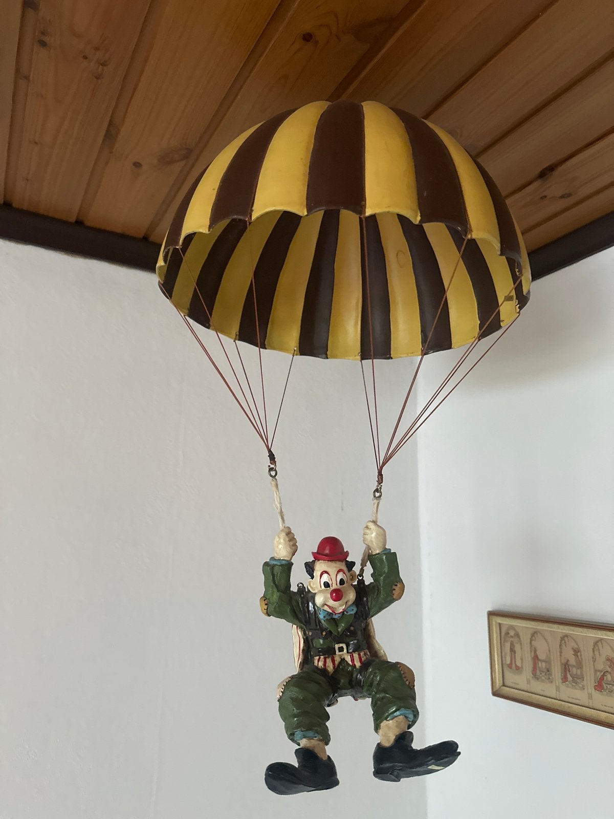 Vintage Parachutist Clown Decoratie - 55cm Hoogte, Ophalen, Zo goed als nieuw