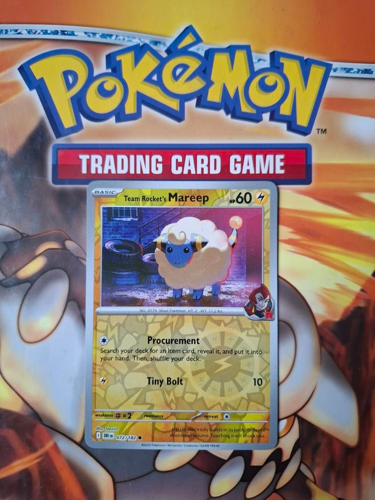 Mareep 072/182 Destined Rivals reverse holo pokemon kaart nm, Ophalen of Verzenden, Zo goed als nieuw, Losse kaart, Foil