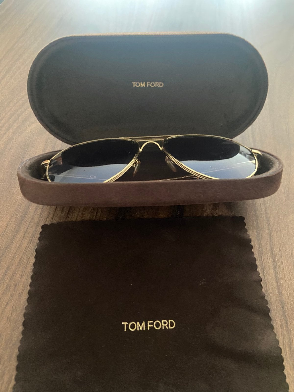 Tom Ford Zonnebril Goudkleurig met Bruine Glazen, Overige merken, Zonnebril, Bruin, Ophalen of Verzenden