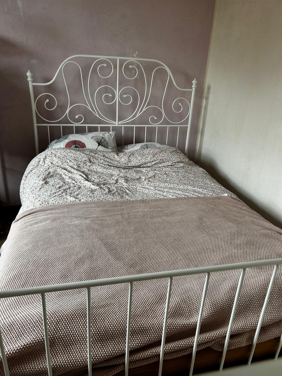 Bedframe 140*200, Huis en Inrichting, Slaapkamer | Bedden, Ophalen, Wit, Tweepersoons, 140 cm