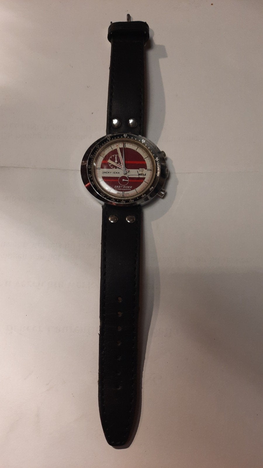 Vintage Heuer Chronograaf Jacky Ickx Jaren 70 Horloge, Overige merken, Staal, Met bandje, Polshorloge
