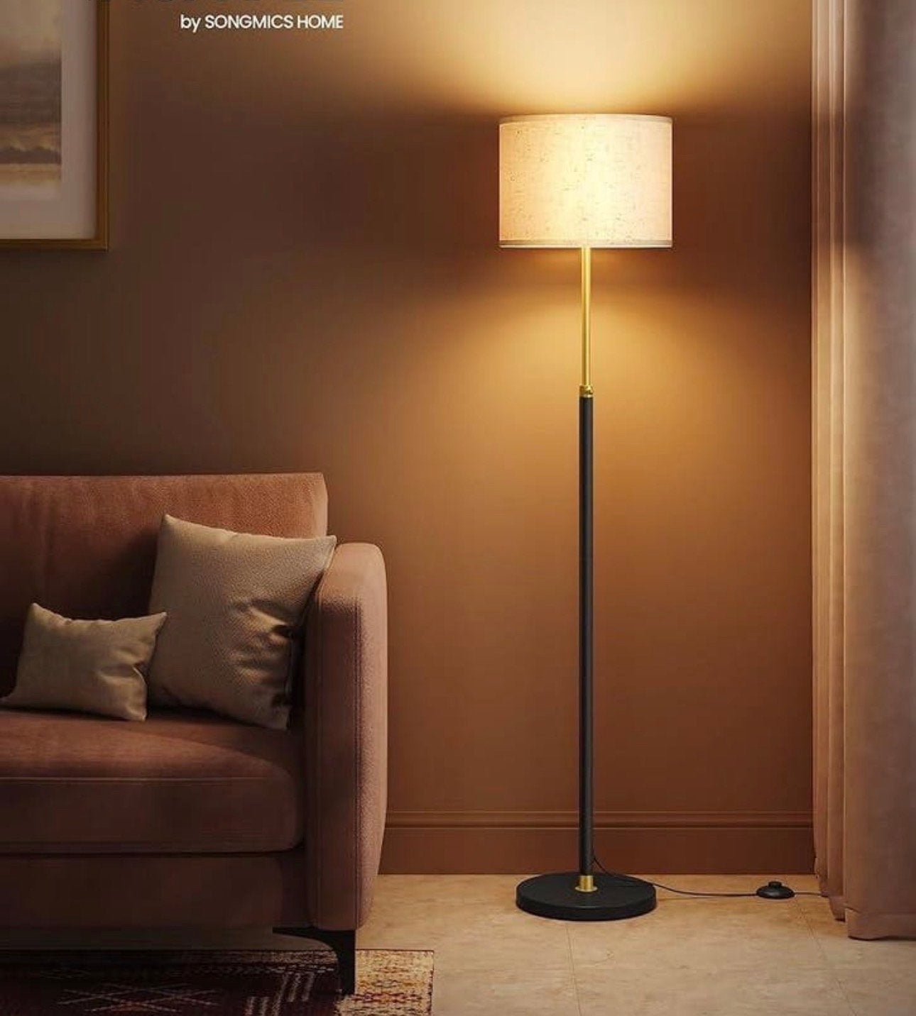 Verstelbare Vloerlamp met 3 Kleuren LED en Stoffen Kap NIEUW, Huis en Inrichting, Lampen | Vloerlampen, Ophalen of Verzenden, Nieuw