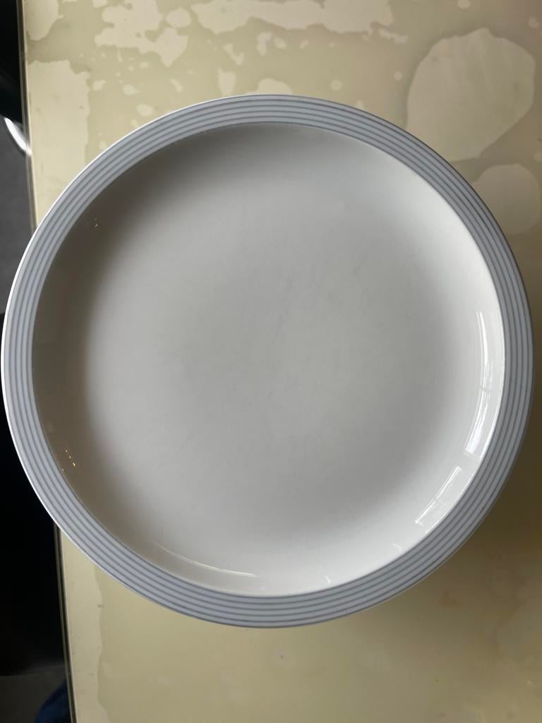 Witte borden MOSA met blauwe rand, 14 stuks, Ophalen, Gebruikt, Bord(en), Effen