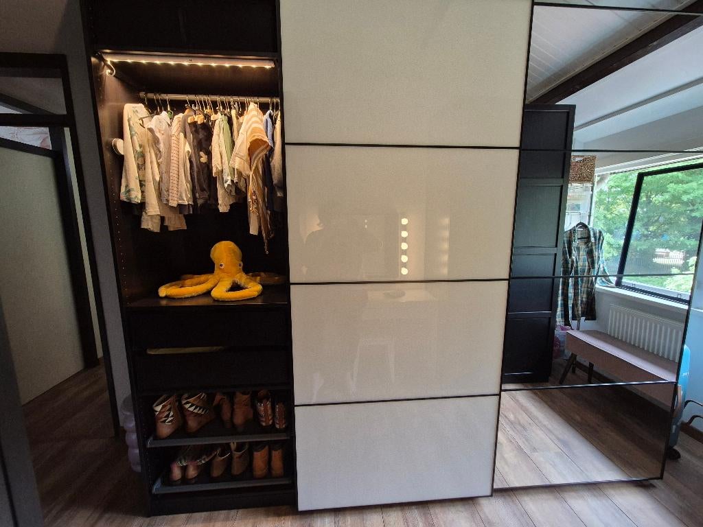 PAX kledingkasten (1 kast van 75 cm + 2 kasten van 1 m), Gebruikt, Metaal, 200 cm of meer, Hotel chic, japandi, klassiek, klassiek strak