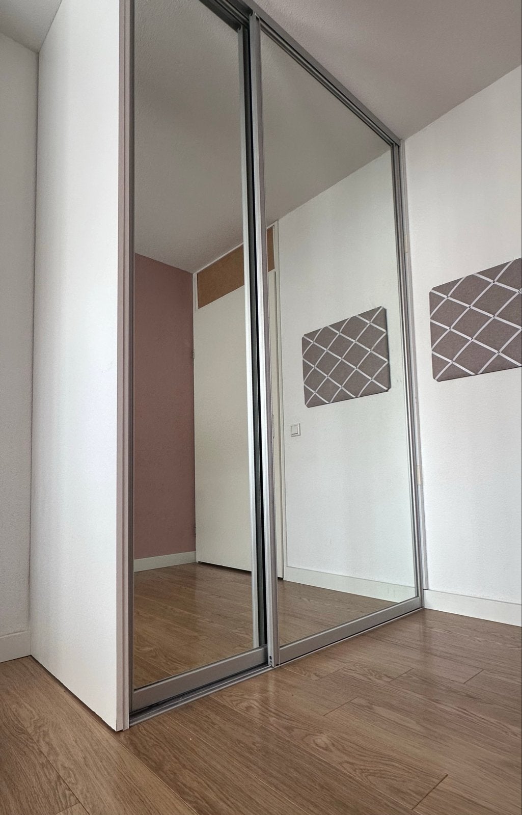 Schuifdeuren met spiegel voor kledingkast of inloopkast, Ophalen, Gebruikt, 200 cm of meer, Glas