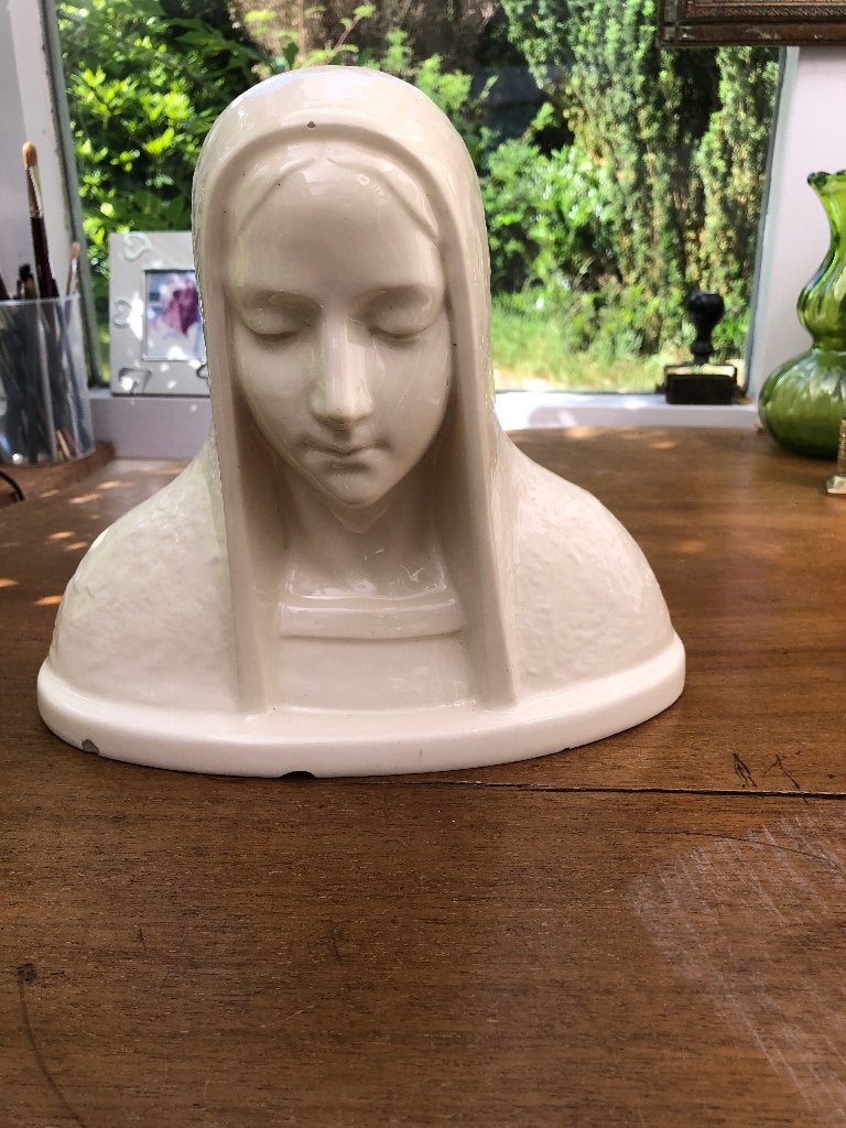 art-deco buste beeld maria religie, Ophalen of Verzenden