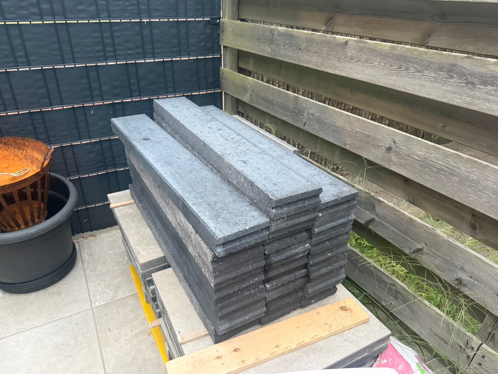 Terras bandjes zwart, Tuin en Terras, Ophalen, Zo goed als nieuw