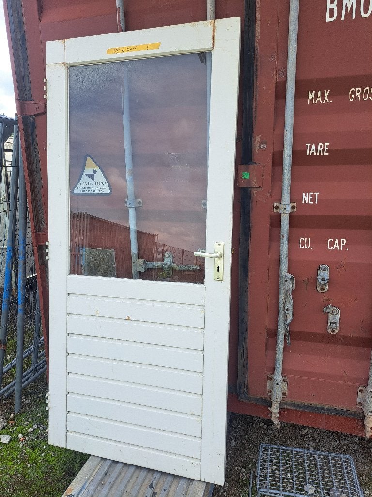 Hardhouten buitendeur/ achterdeur, Ophalen, Gebruikt, 80 tot 100 cm, Buitendeur