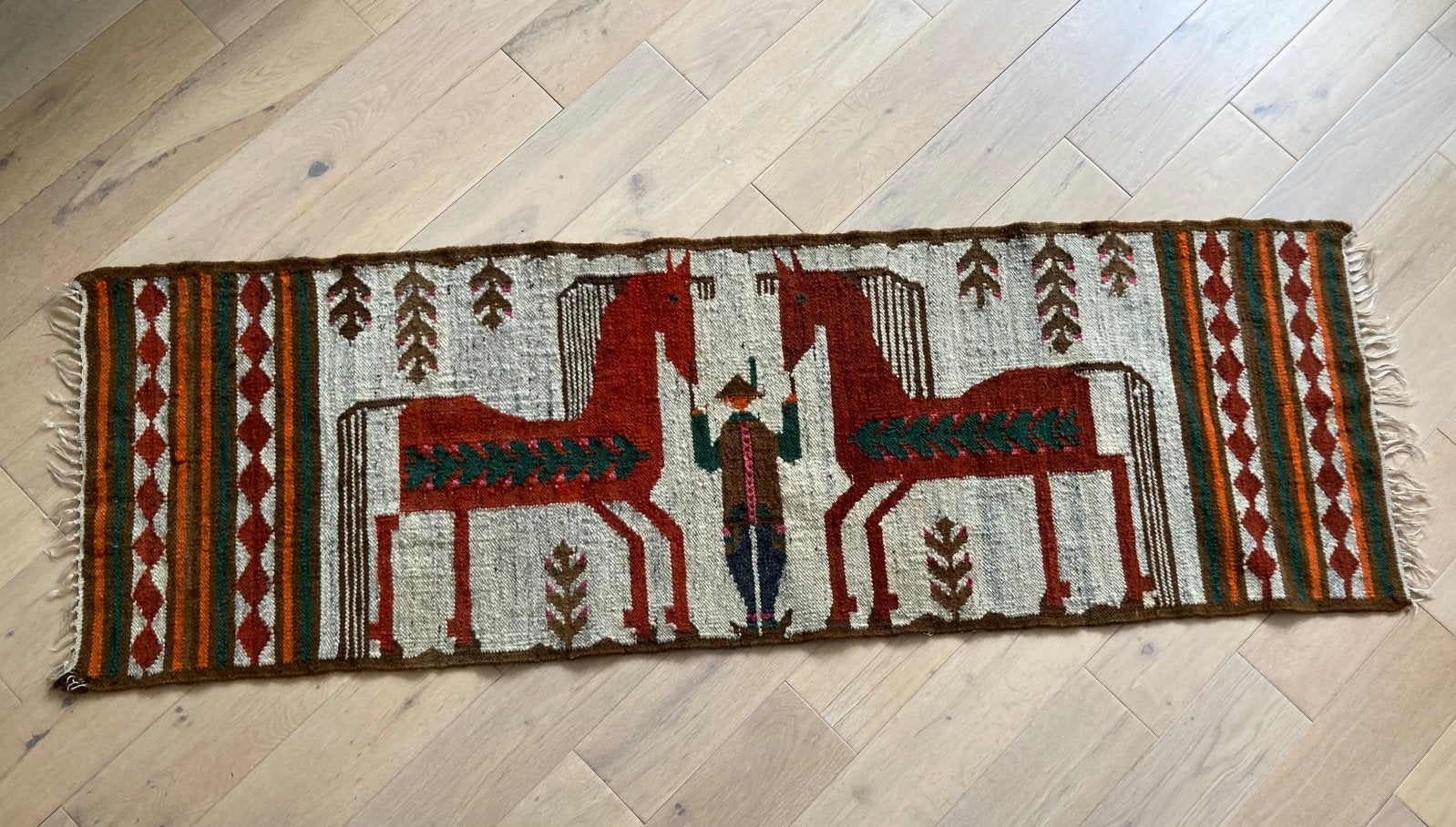 Vintage Pools tapijt, Ophalen of Verzenden, Gebruikt, Rechthoekig, 50 tot 100 cm
