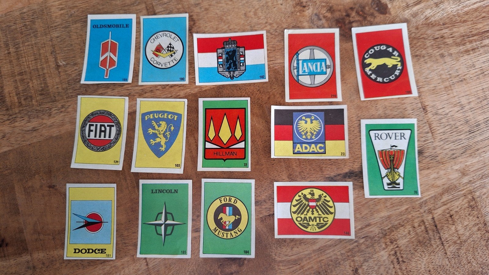 automerken plaatjesstickers genummerd fiat rover lincoln etc, Verzamelen, Ophalen of Verzenden