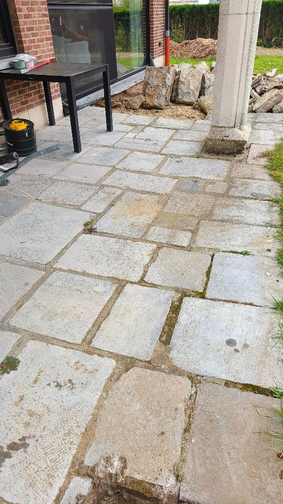 Natuursteen tegels, Tuin en Terras, Tegels en Klinkers, Ophalen, Gebruikt, Terrastegels, Natuursteen