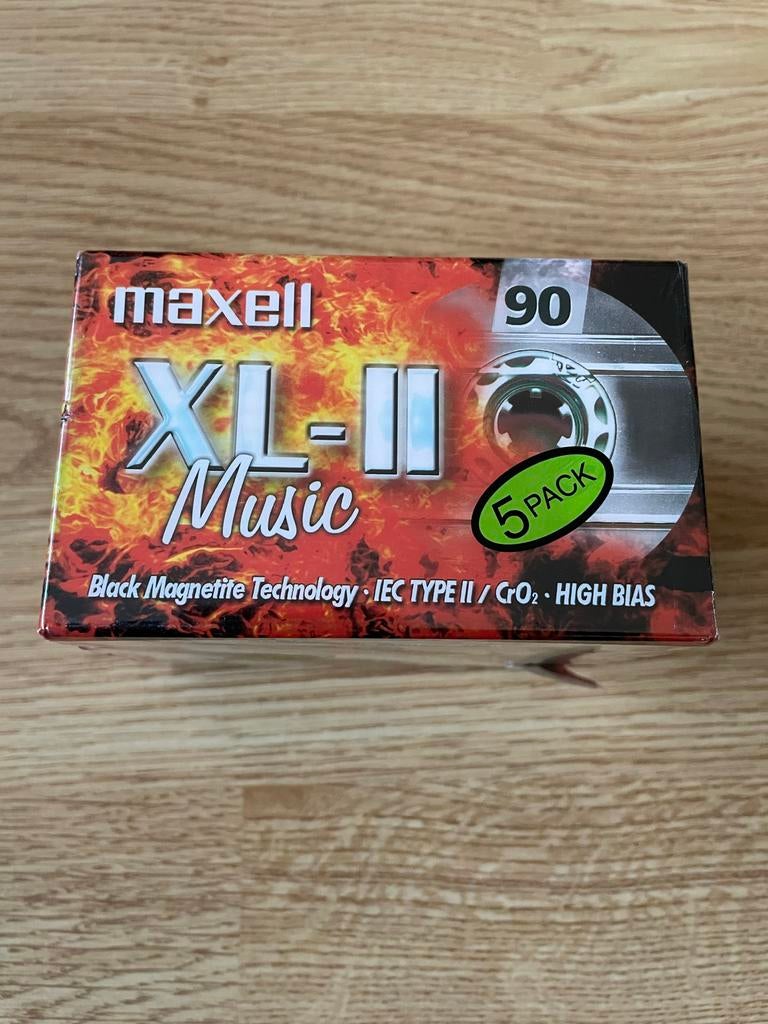Maxell XL-II 90 Music Cassettebandjes - 5-pack, Overige genres, Nieuw in verpakking, Onbespeeld, Verzenden