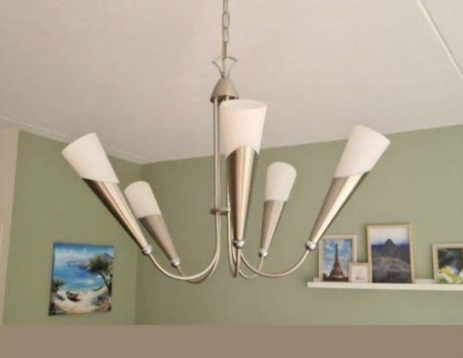 Moderne hanglamp / kroonluchter, Ophalen, Gebruikt, Glas