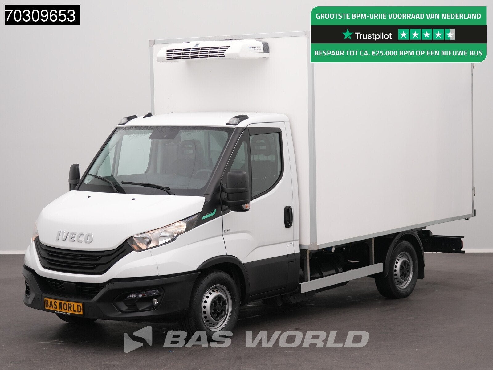 Iveco Daily 35S14 CNG Koelwagen Thermo King V-300 MAX 230v S, Auto's, Gebruikt, Euro 6, 3155 kg, Wit