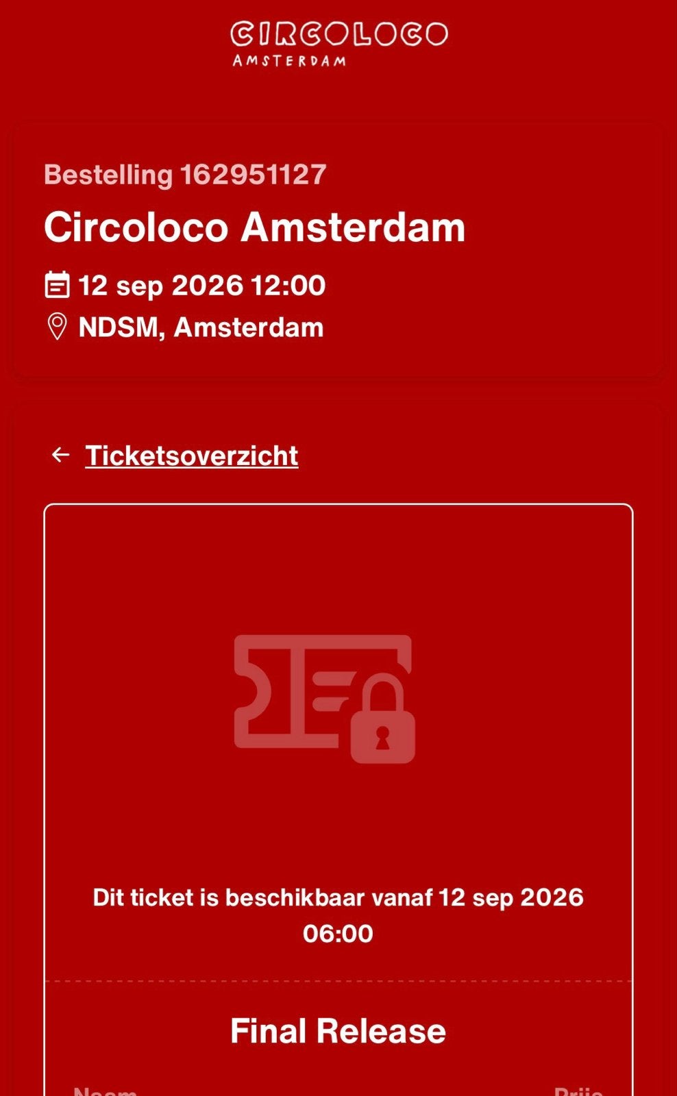Circoloco amsterdam 12 september, Eén persoon, September