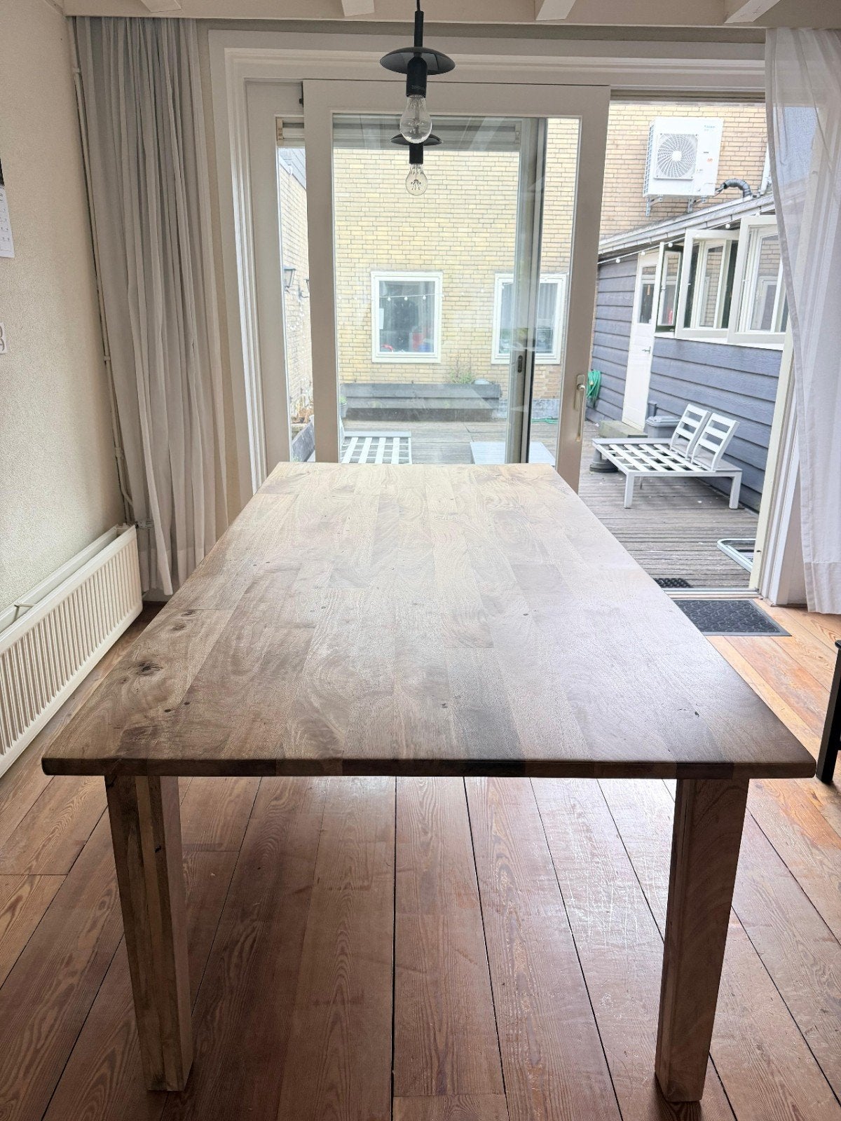 Robuuste houten eettafel, Ophalen, 100 tot 150 cm, Landelijk, Robuust, 200 cm of meer