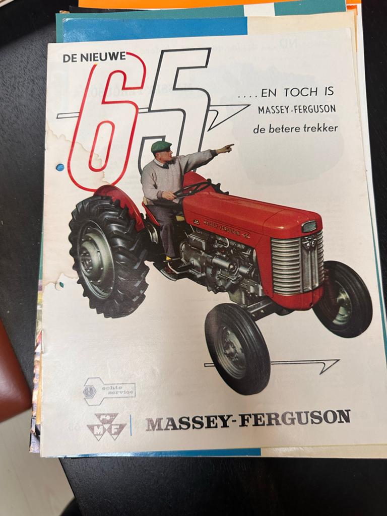 Oude Massey Ferguson 65 folder uit de jaren '60, Ophalen of Verzenden, Zo goed als nieuw, Overige typen
