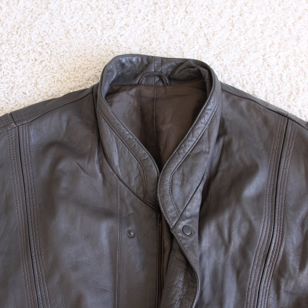 Mooie Leren Vintage Heren Jas286* (Maat 52) € 70,-, Maat 52/54 (L), Bruin, Vintage, Ophalen of Verzenden