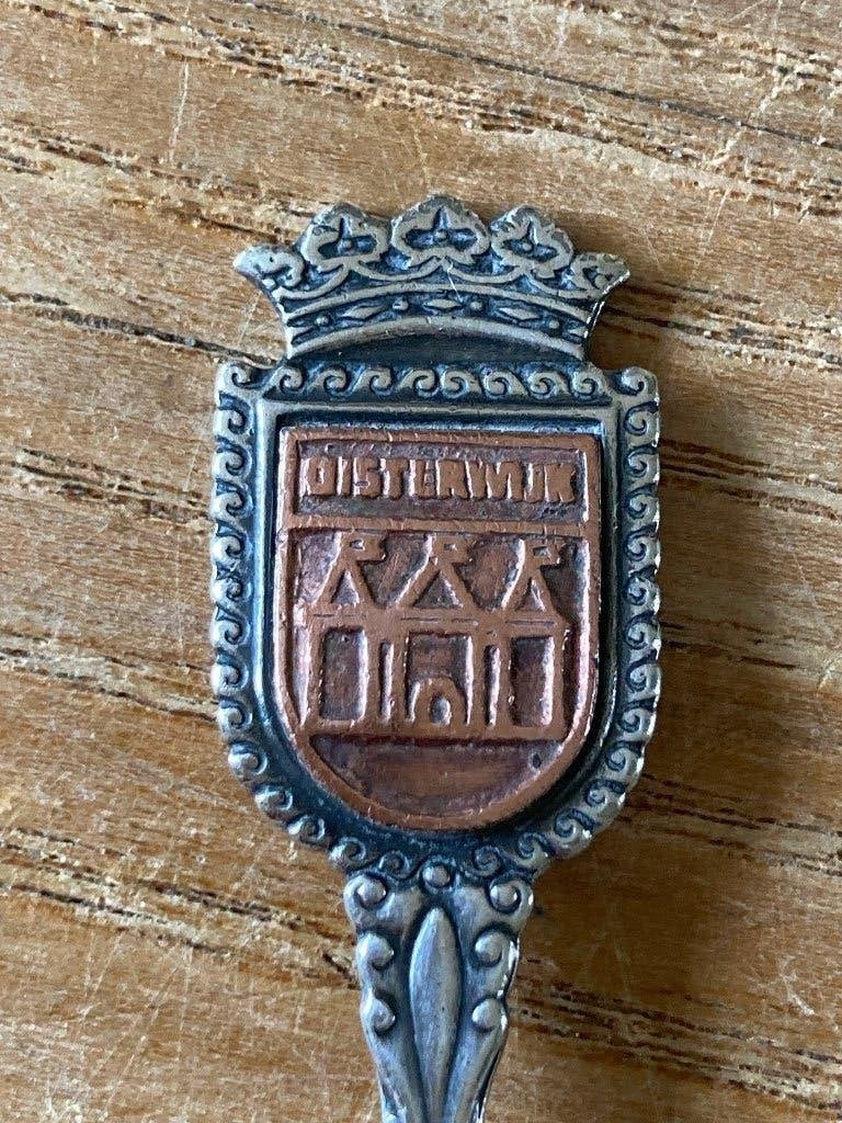 Vintage verzilverde theelepel gemeente Oisterwijk, Antiek en Kunst, Ophalen of Verzenden