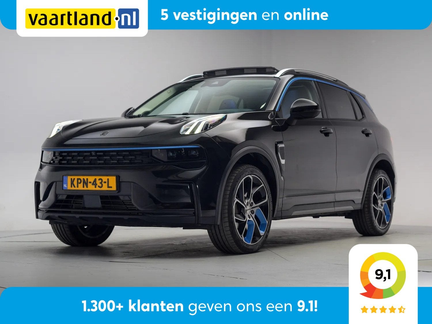 Lynk & Co 01 1.5 PHEV [ Panorama Navi Apple/Android Stoelver, Auto's, Lynk & Co, 179 pk, Zwart, Plug-in hybride, Bedrijf