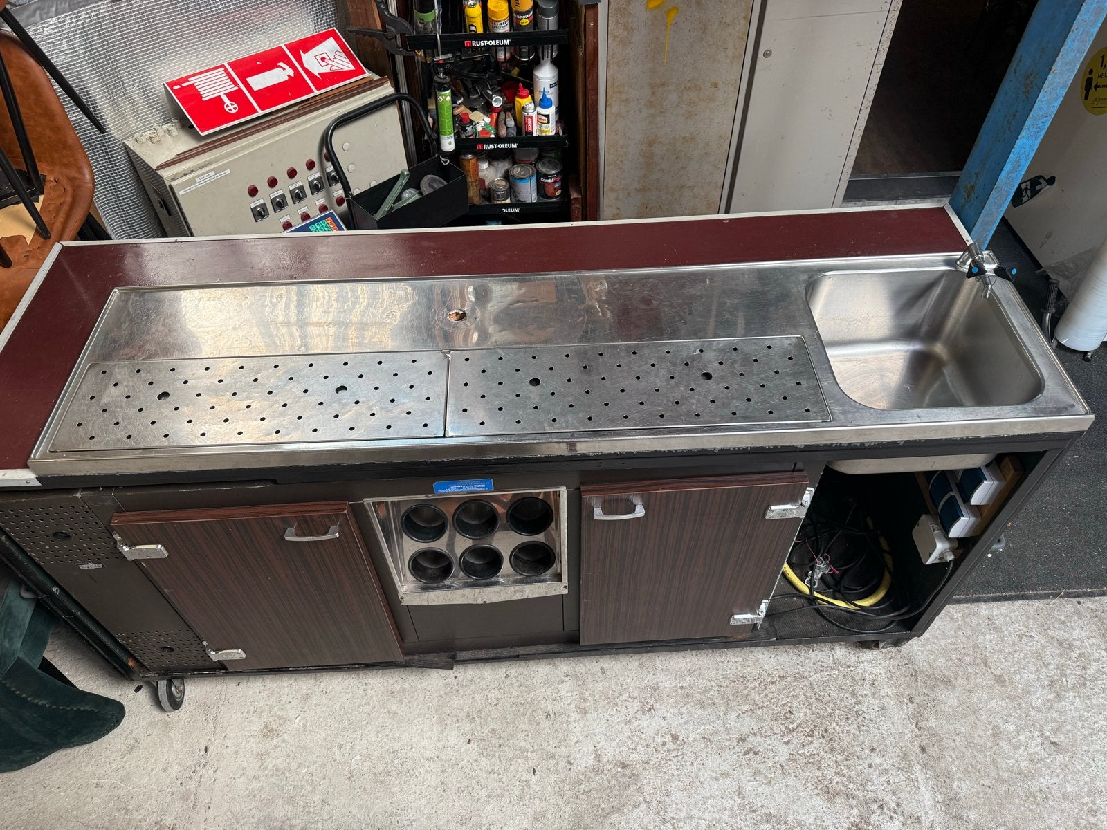 Rvs tapblad met Spoelbak & kraan * lxb (200 x50) * Horeca, Ophalen of Verzenden, Gebruikt, Overige merken