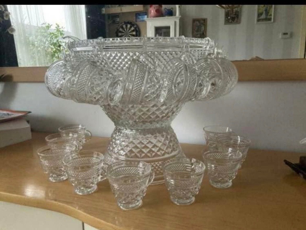 Vintage Anchor Hocking Wexford Punch Set - 39-delig, Ophalen of Verzenden