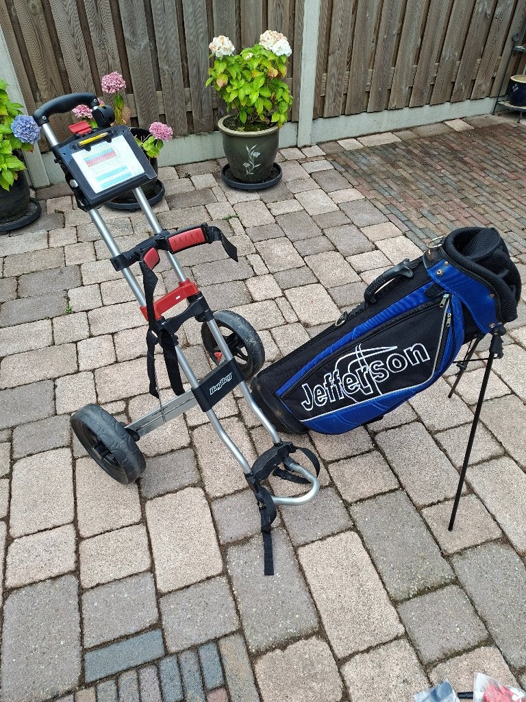 Golftrolley en tas, Ophalen, Gebruikt, Golfkar, Overige merken