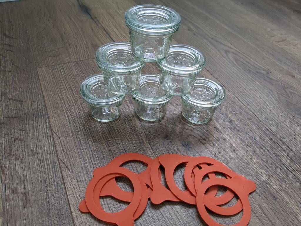 weckpotjes nieuw met rubbere ringen 6 stuks Weck, Ophalen of Verzenden, Nieuw