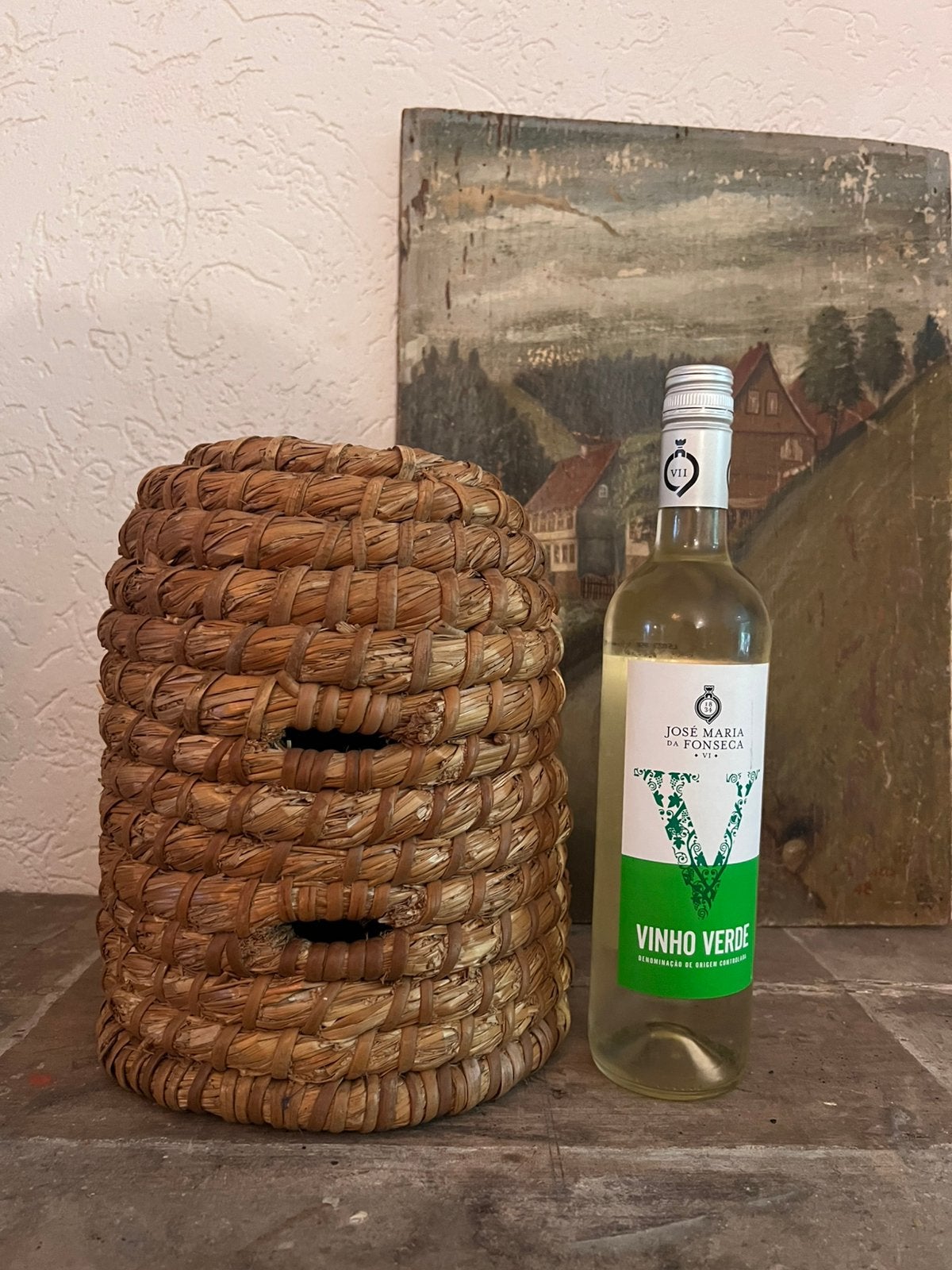 Klein uniek model bijenkorf korf bijen honing oud brocante, Antiek en Kunst, Ophalen of Verzenden