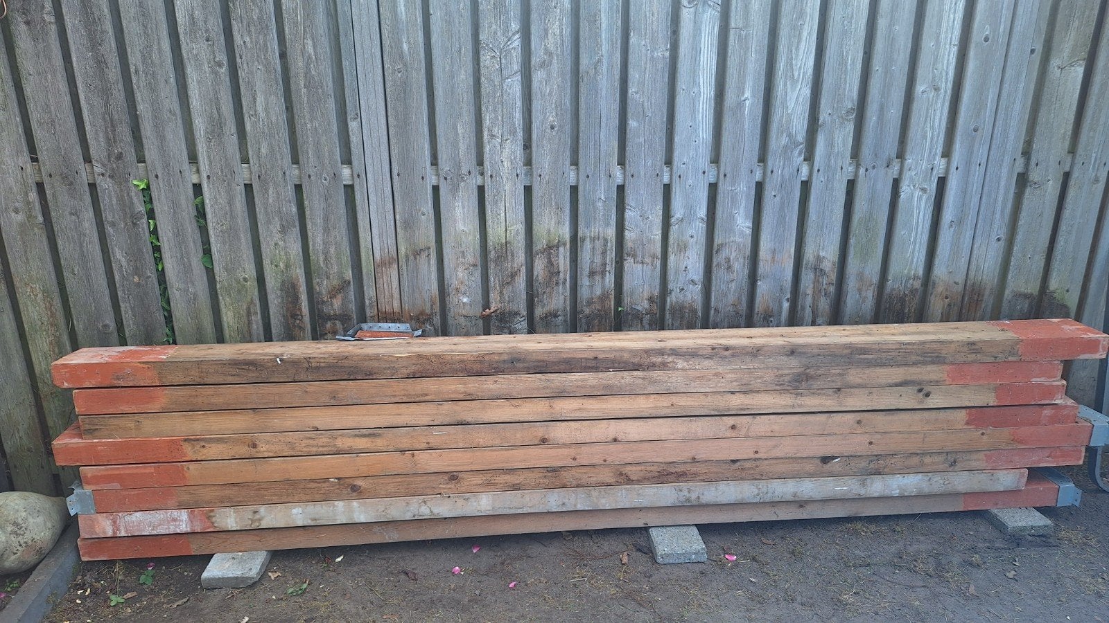 8 gebruiken houten balken + - 3 meter, Ophalen, Balk, Vuren, 50 mm of meer