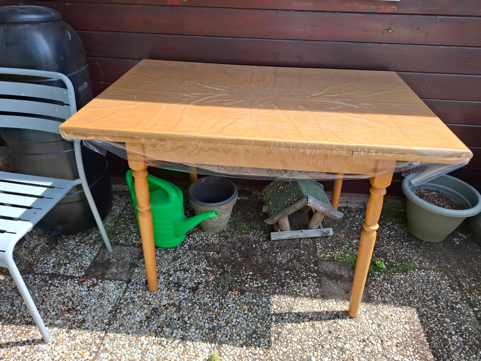 Gratis Tafel 1.10x70 met 2 stoelen uitschuif mogelijkheid, Ophalen, Gebruikt, Rechthoekig, 50 tot 100 cm